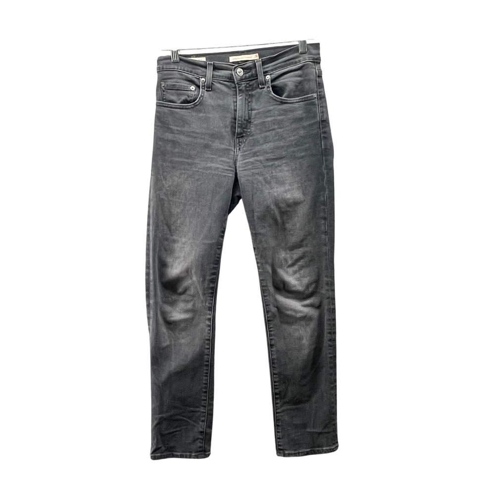 Levis 724 High Rise Straight Jeans Womens 28 Black Stretch